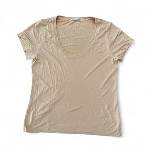 REFORMATION Jeans Crew Neck Buff/Nude T-Shirt Women’s Size S Crop Top